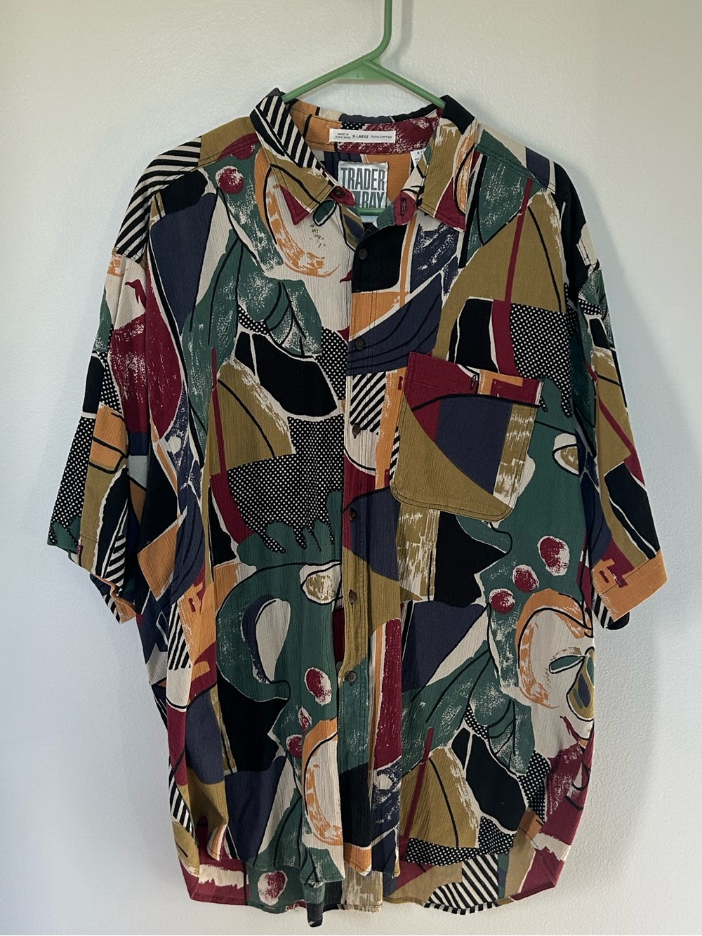 Vintage Trader Bay Patterned Boho Men's Button-Down (XXL)